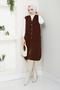 Women's Pocketed Button Closure Knitwear Vest - 3