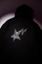 Shining Star Stone Print Oversize Unisex Premium Black Hoodie - 4