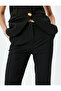 Slim Fit Pocketed Extra Long Spanish Leg Fabric Trousers - 5