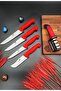 Kitchen Knife, Meat Knife, Bread Knife, Sacrificial Knife, Vegetable Knife, Swimming Knife, and Diamond Sharpening Tool Set, 5-Piece Handmade Bridal Set - 4