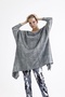 Cotton Asymmetrical Knitwear Tunic-Grey - 3
