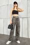 Women's High Leopard Waist Velcro Waist Palazzo Pants - 3