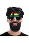 Rasta Bearded Bob Marley Party Glasses with Rasta Wig 27x18 Cm