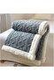 Jacquard Sherpa Blanket Single Size 160x220cm  Reversible Throw Blanket Grey - 5