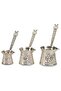 Coffee Pot Set - Triple Zamak - White Embroidered Coffee Pot Set - 2
