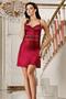 Image 4201 Burgundy Color Satin Long Sleeve Set of 2 Nightgown - 3