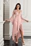 İmaj 4202 Powder Color Satin Transparent Long 2-Piece Nightgown Set