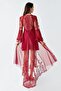 Image 4200 Burgundy Color Satin Nightgown Set of 2 - 2