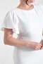 Women's White Large Size Flounce Dress - 4