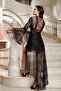4208 Black Color Satin Transparent 2-Piece Nightgown Set - 2