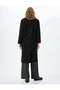 Double Breasted Buttoned Long Stamp Coat with Pockets - 4