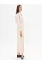 Elastic Waist Suede Skirt Cream