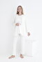 Short Sleeve Suitable for Breastfeeding Maternity and Maternity Pajamas Set with Ruffle Detail