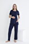 Short Sleeve Suitable for Breastfeeding Maternity and Maternity Pajamas Set with Ruffle Detail - 6
