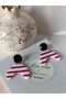 Striped Women's Black & Color Earrings Handmade Polymer Clay Special Design Steel Apparatus Earrings - 7