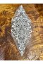 30X10 cm White Tulle Bead Sequin Embroidery Applique - 3