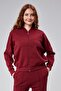 Mooncover Women's 3 Thread Ribbed Tracksuit Set – Burgundy - 4