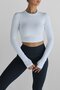 White Crew Neck Crop Top Darkalıp Soft Touch Cotton Fabric Finger Detailed Body