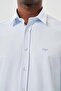 Blue Long Sleeve Hard Neck Pocketless Cotton Lycra Classic Slim Fit Slim Fit Shirt 1004245234 - 4
