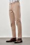 Men's Dark Beige Cotton Slim Fit Chino Trousers with Side Pockets 1003245168 - 3