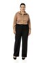 Plus Size Elastic Waist Back Tube Leg Classic Black Trousers - 2