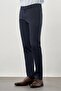 Men's Dark Navy Blue Cotton Slim Fit Chino Trousers with Side Pockets 1003245168 - 3