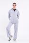 Women's Gray Regular Fit Basic Elastic Waist Hooded Oversize Seasonal Bottom Top Tracksuit Set - 3