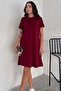 Women's Round Neck Short Sleeve Modal Fabric Short Dress with Sewing Detail on the Front - 2