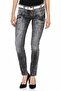 Wd431 Three Layers Belted Low Waist Denim Pants