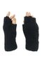 Women's Black Winter Soft Textured Fingerless Cutout Half Finger Plush Comfortable Use Gloves Glove - 2