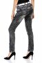 Wd431 Three Layers Belted Low Waist Denim Pants - 4