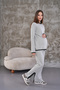 Maternity and Maternity Neck and Leg Stripe Soft Fabric Long Sleeve Tracksuit Set - 4