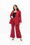 Women's Plus Size Wide Leg Jacket Pants Suit 9008-25