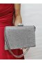 Beegi̇ Concept Women's Evening Dress Big Stone Platinum Chain Wedding Night Party Bag - 4