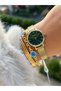 Brand Yellow Color Steel Mesh Cord Green Dial Mini Case Women Wristwatch +Bracelet - 7