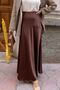 Luxury Satin Fabric Elastic Waist Skirt Satin Skirt - 3