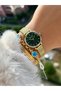 Brand Yellow Color Steel Mesh Cord Green Dial Mini Case Women Wristwatch +Bracelet - 3