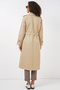 Beige 5940 Model Women's Double Breasted Collar Long Trench Coat - 6