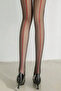 15 Den Black Color Ultra Thin Women's Pantyhose with Red Pinstripes on the Back - 3
