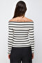Striped Carmen Collar Blouse - 6