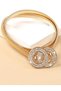 Elegant Women's Gold Coated Stretching Metal Belt with Ring Buckle Embellished with Crystal Stones