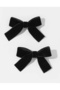 Women's Velvet Bow Model Clamp Buckle 2 Pieces - 4