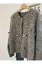 Gray Soft Knitwear Women's Princess Cardigan with Bow Ribbon Detail - 3