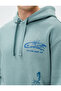 Long Sleeve and Hooded Relaxed Fit Sweatshirt - Back Printed - 5