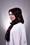 Claret Red Plain Classic Shawl Viscose Fabric With Glitter Stripes 202100_16