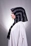 Gray Plain Classic Shawl Viscose Fabric with Glitter Stripe 202100_15 - 3