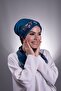 P. Mavisi Practical Ready-To-Wear Hijab Bonnet Sandy Fabric Patterned Chiffon with Belt 1205D_17 - 2