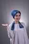 P. Mavisi Practical Ready-To-Wear Hijab Bonnet Sandy Fabric Patterned Chiffon with Belt 1205D_17
