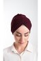 Claret Red Practical Ready-made Interlaced Hijab Bonnet Fukuro Glittered Gathered 2116_16 - 3