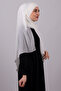 Cream Back Tie Shawl Chiffon Crossed Three-Striped Pleated 1458_40 - 3